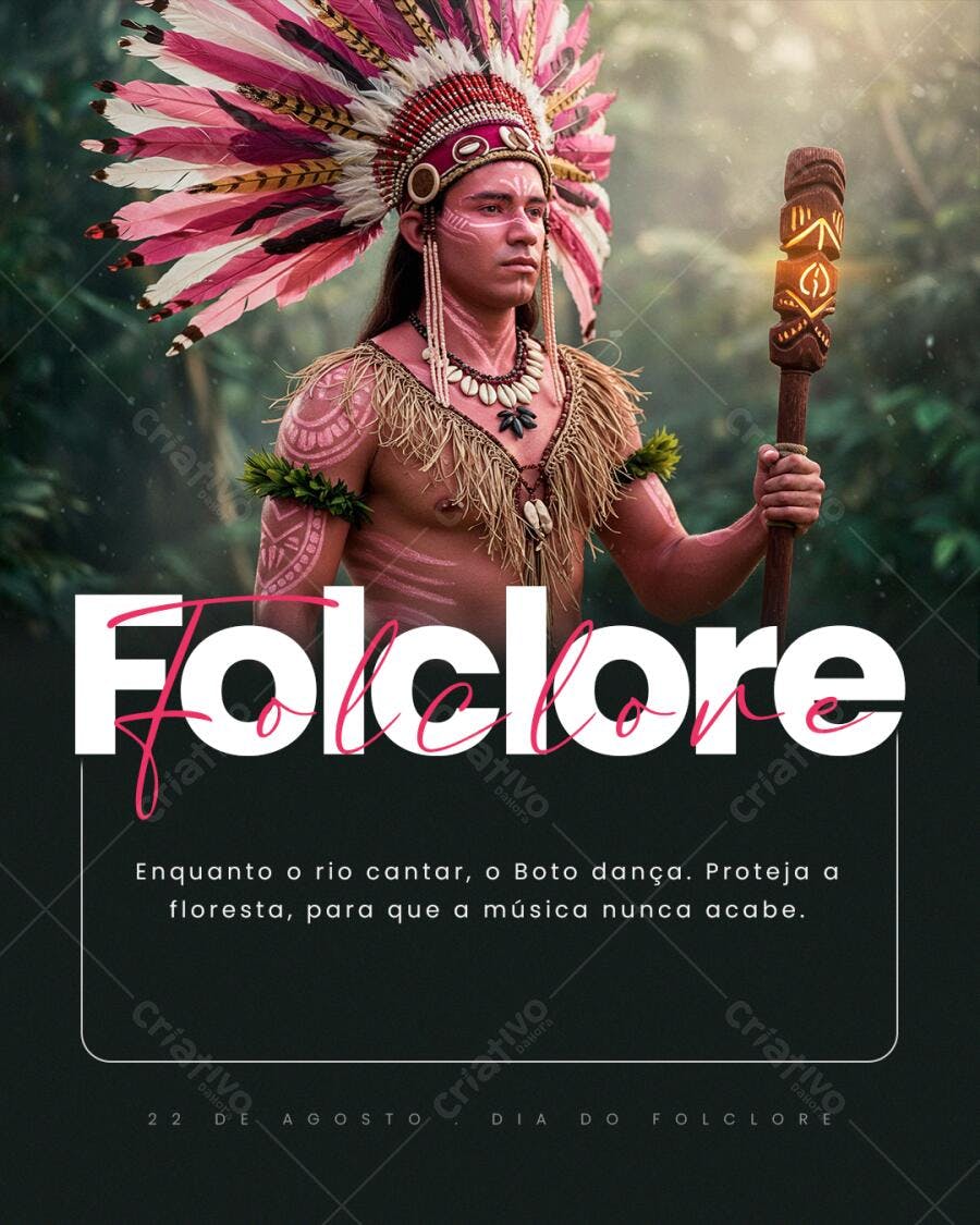Post para o Dia do Folclore PSD Editável