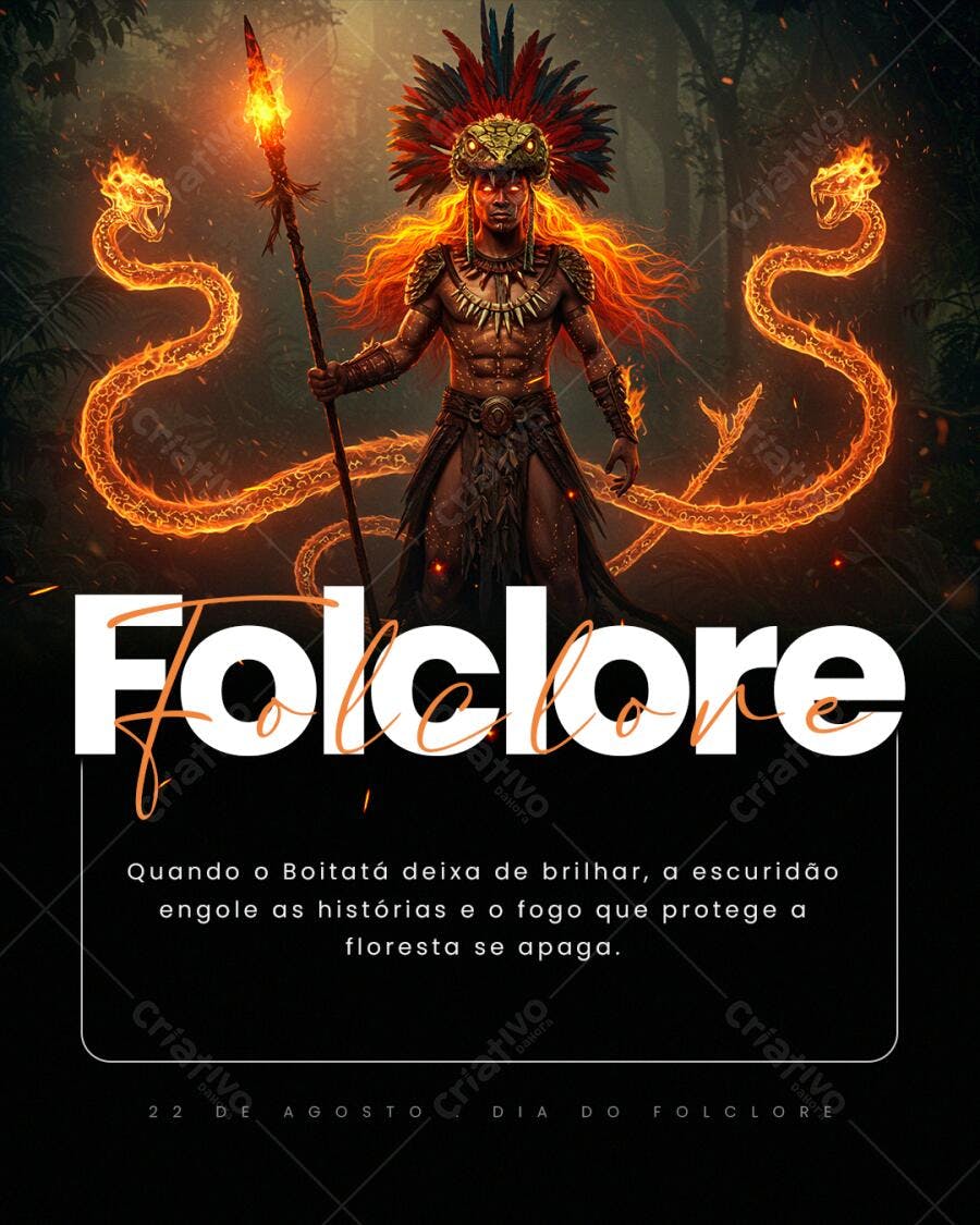 Flyer Dia do Folclore PSD Editável