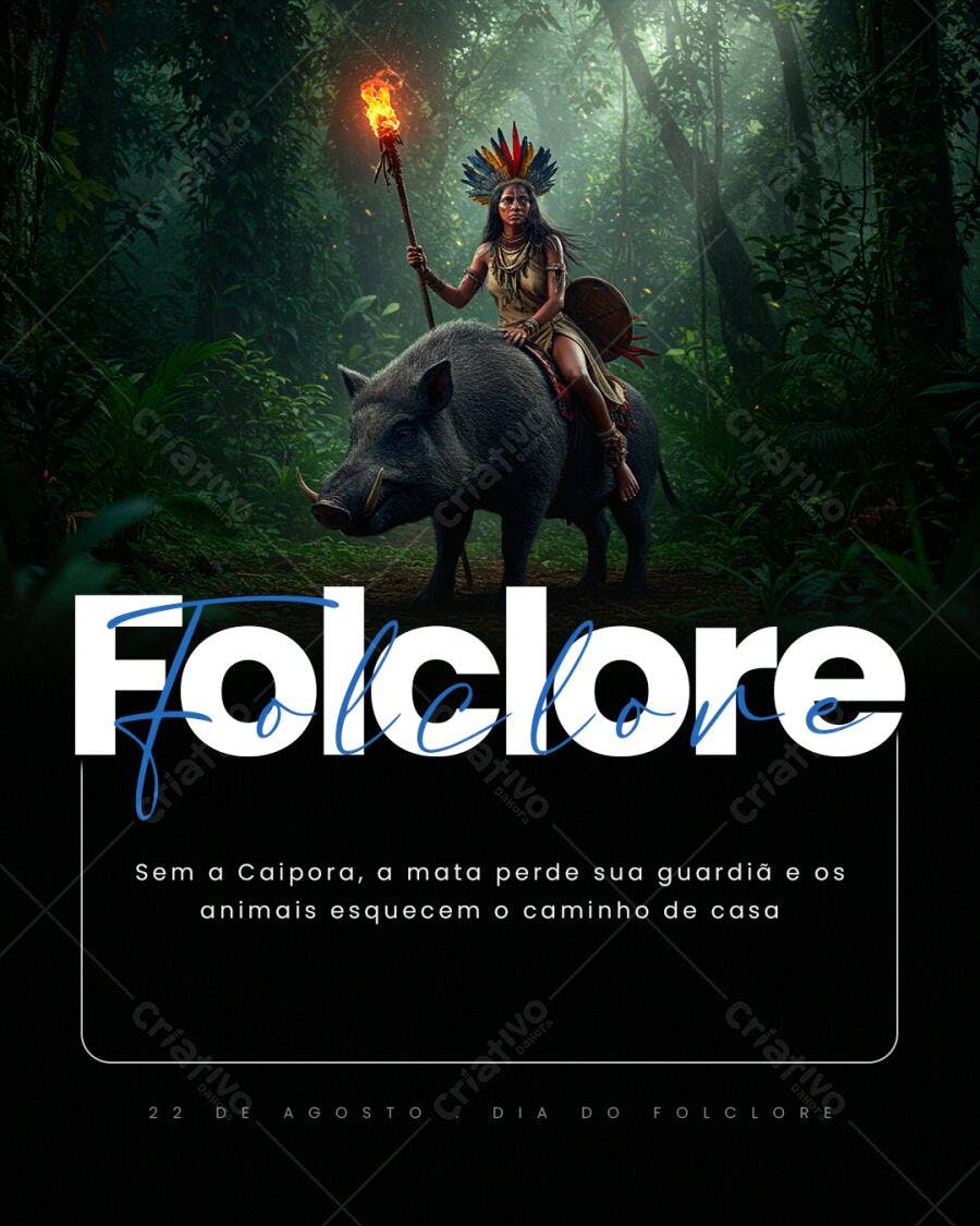 Flyer Dia do Folclore PSD Editável