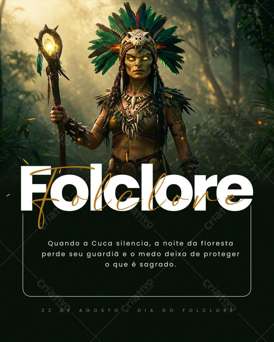 Flyer Dia do Folclore PSD Editável