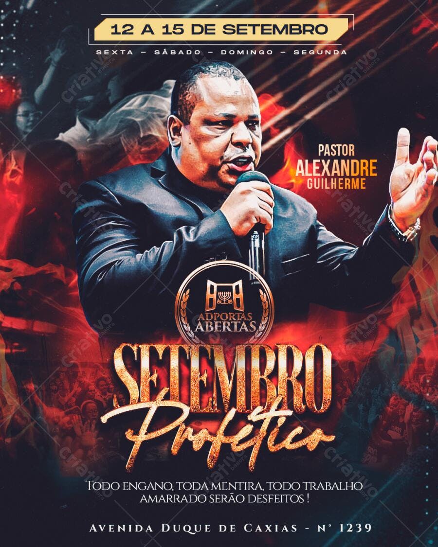Flyer para Congresso Profético Setembro PSD Editável