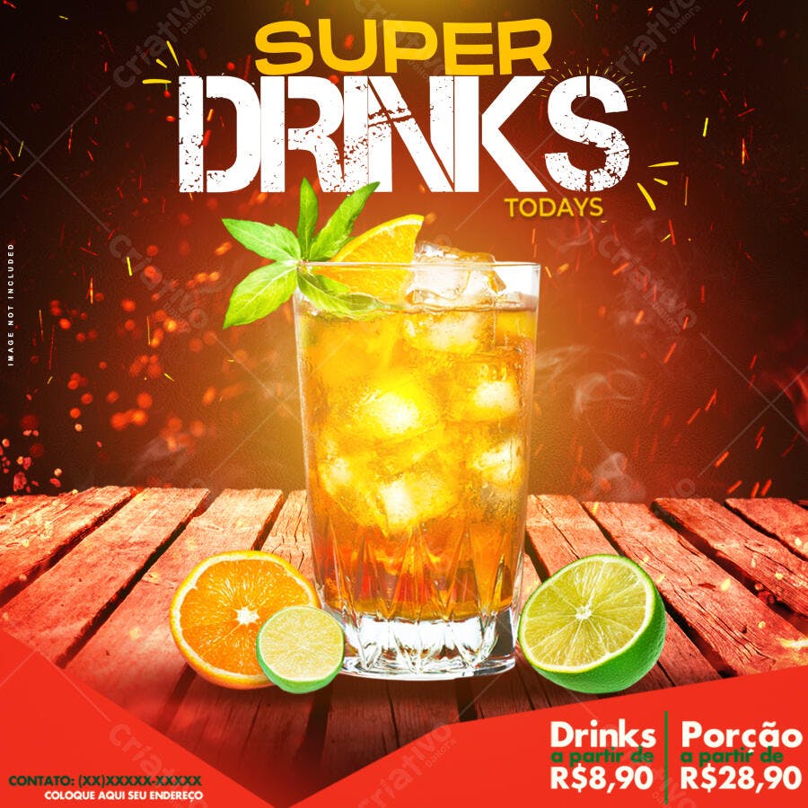 Flyer para Promoção de Drinks PSD Editável