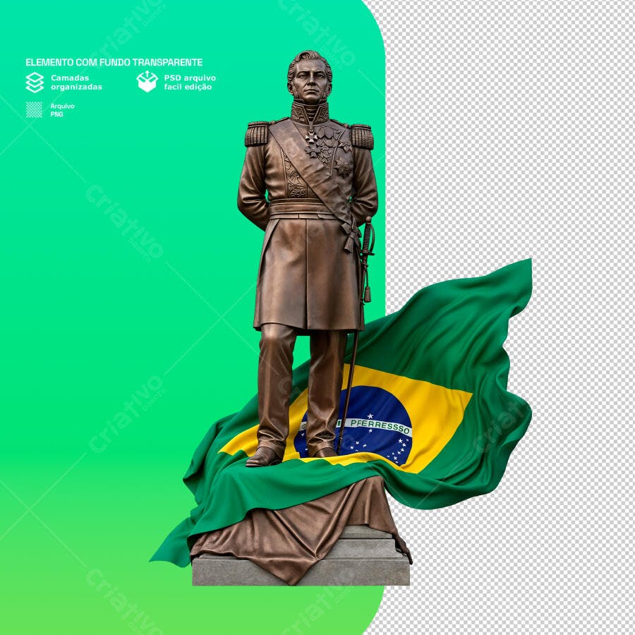 Imagem de Estátua Brasileira PSD Editável