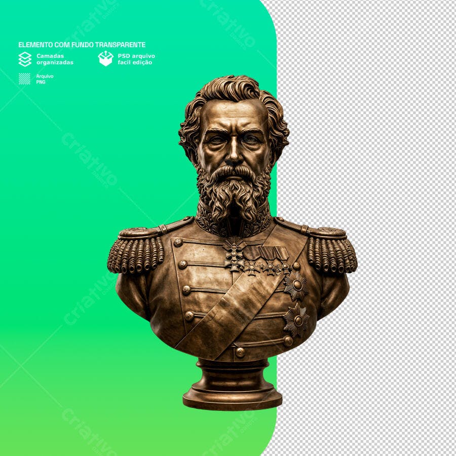 Elemento de Busto Bronze PSD Editável
