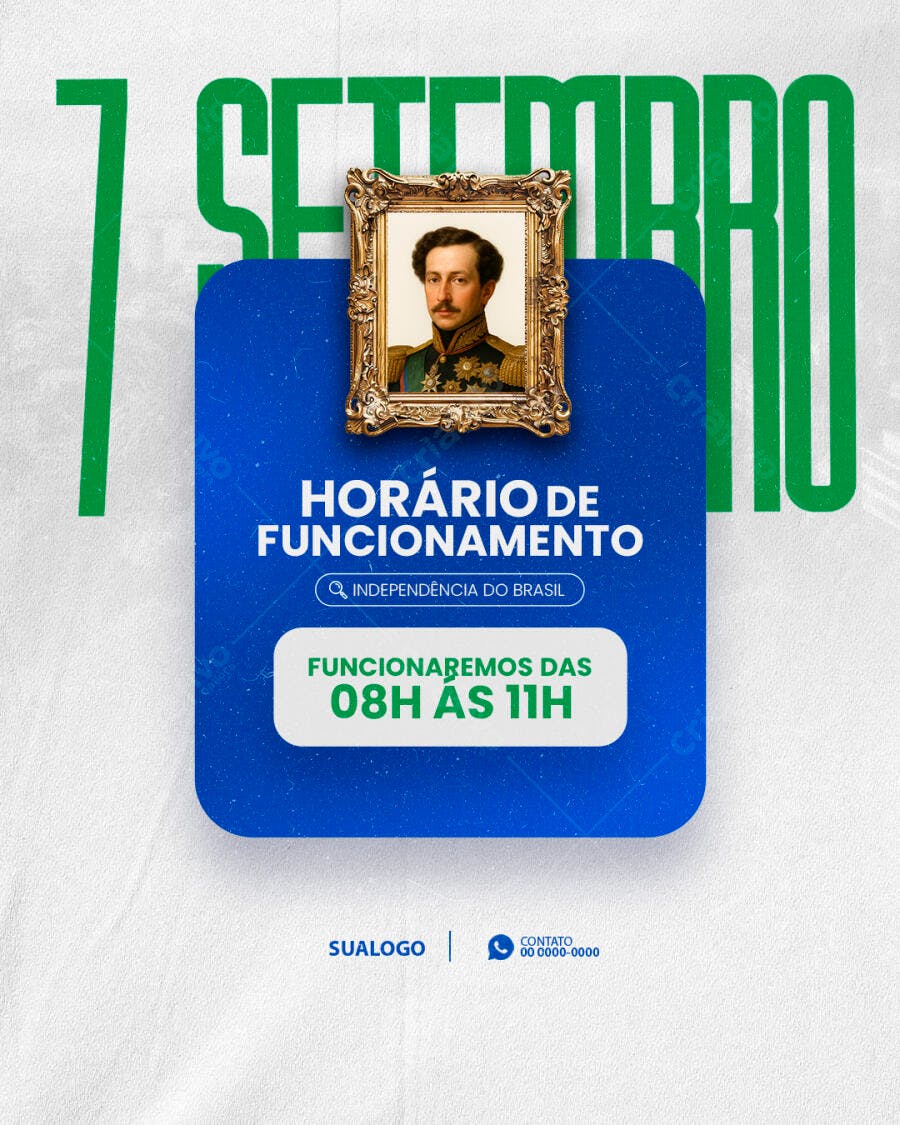 Flyer 7 de Setembro Independência do Brasil PSD Editável