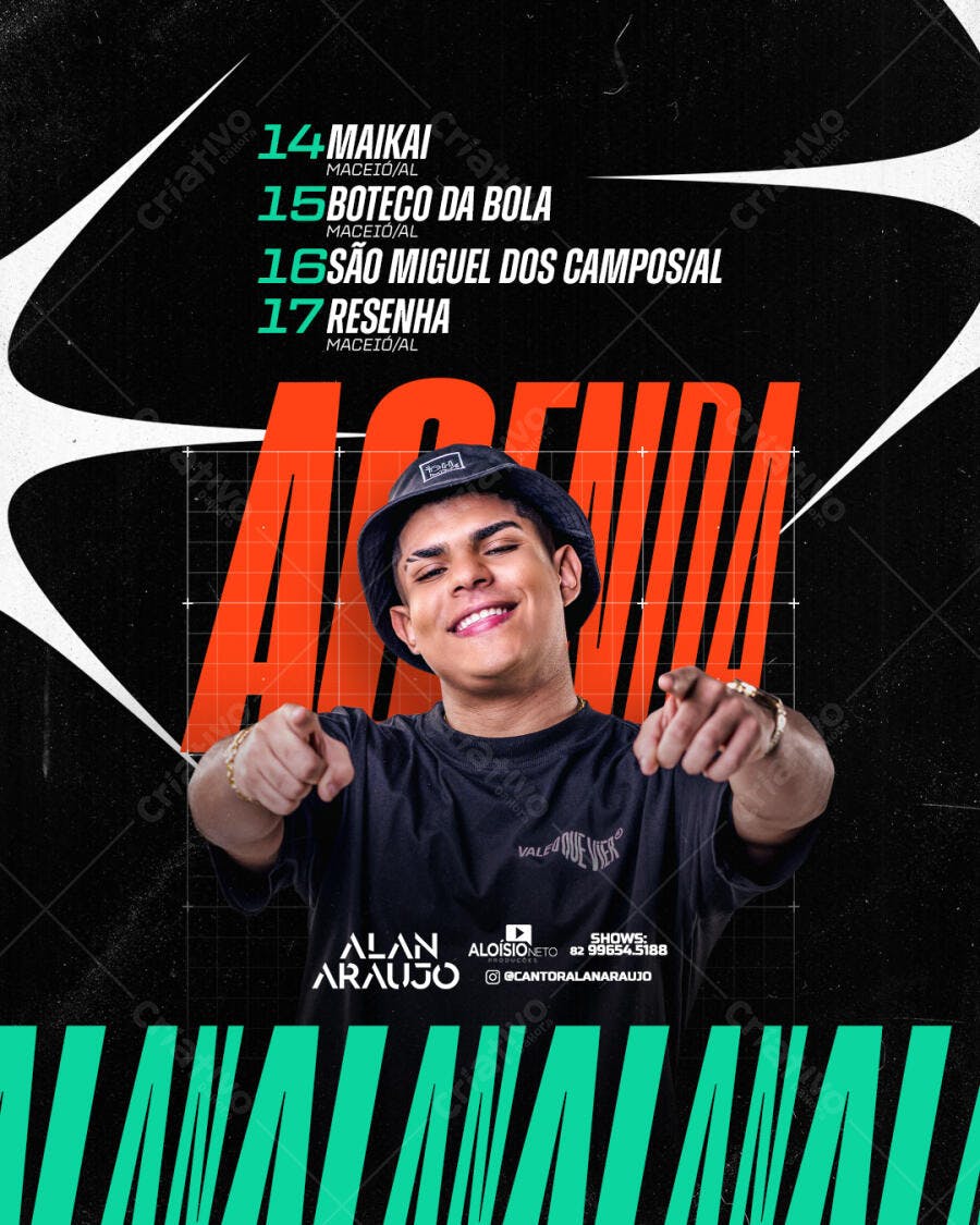 Flyer para Show do Alan Araujo PSD Editável