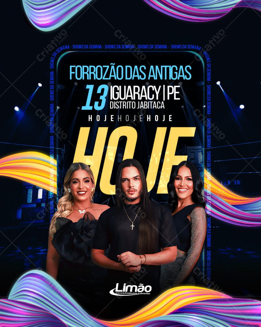 Flyer Forrozão das Antigas em Iguaracy PE PSD Editável