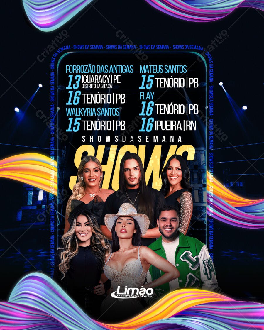 Flyer Shows da Semana PSD Editável