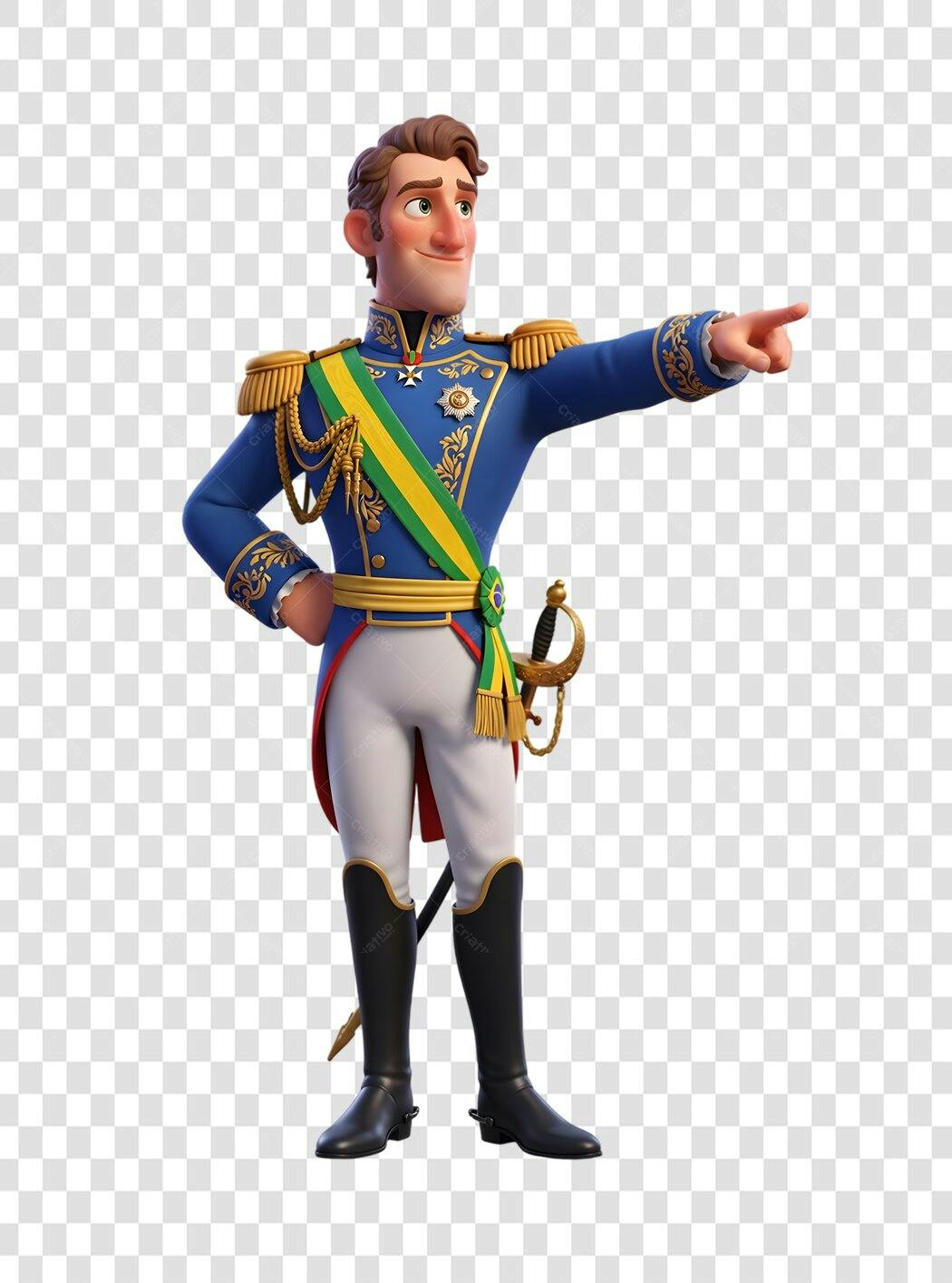 Ilustração PNG com fundo transparente Rei D. Pedro I