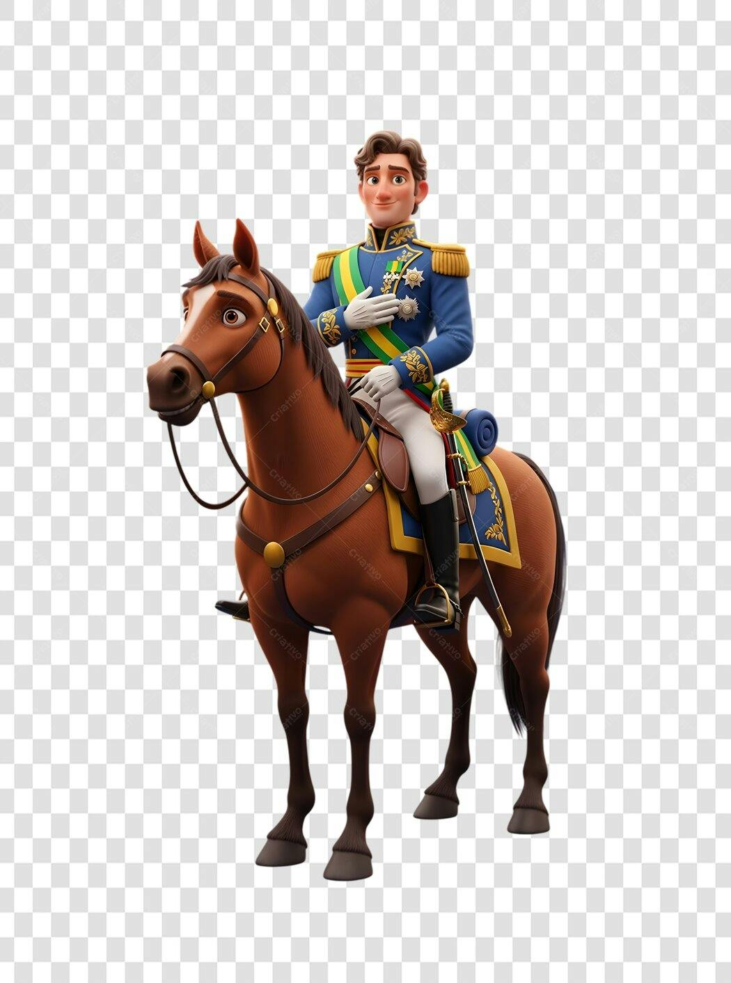 Ilustração Príncipe a Cavalo PNG com fundo transparente