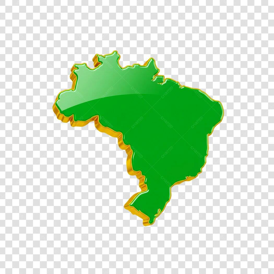 Logo Brasil Verde e Dourado PNG com fundo transparente