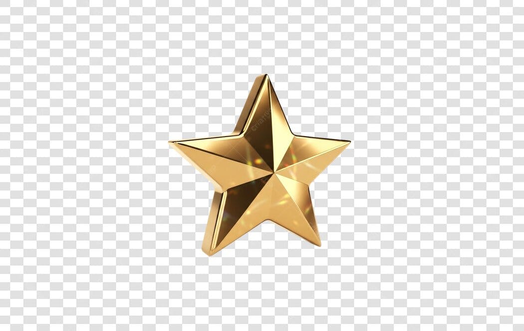 Logo Estrela Dourada PNG com fundo transparente