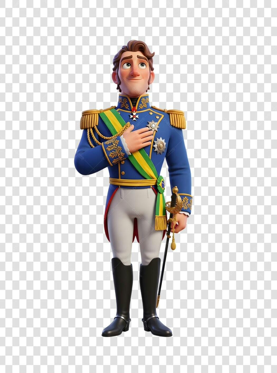 Ilustração PNG com fundo transparente Rei D. Pedro I