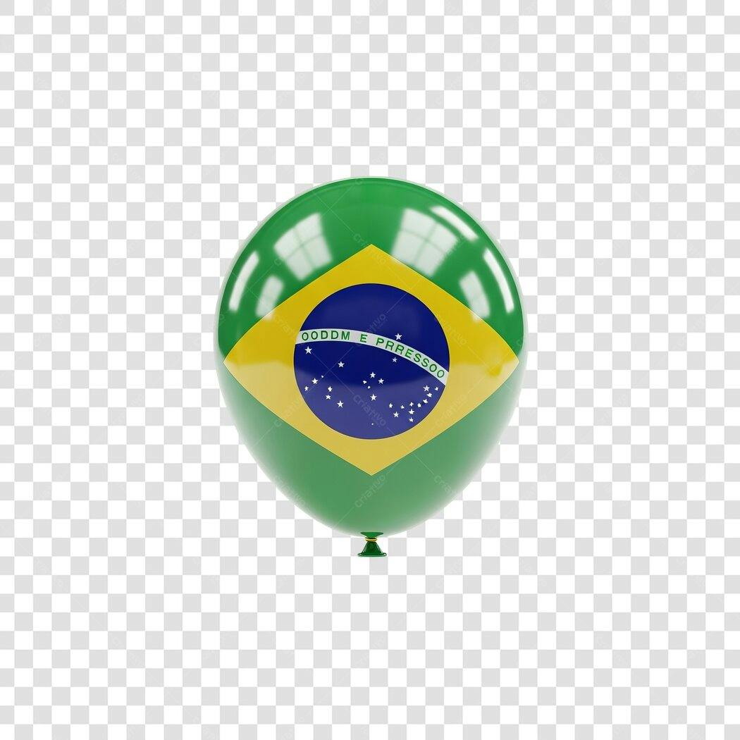 Balão Bandeira Brasil PNG com fundo transparente