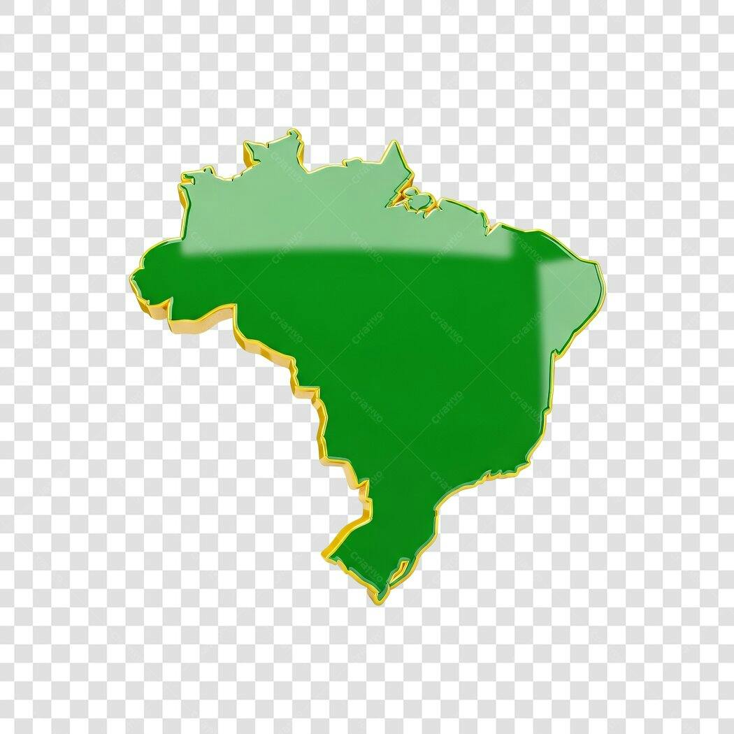 Mockup Mapa Brasil Verde PNG com fundo transparente