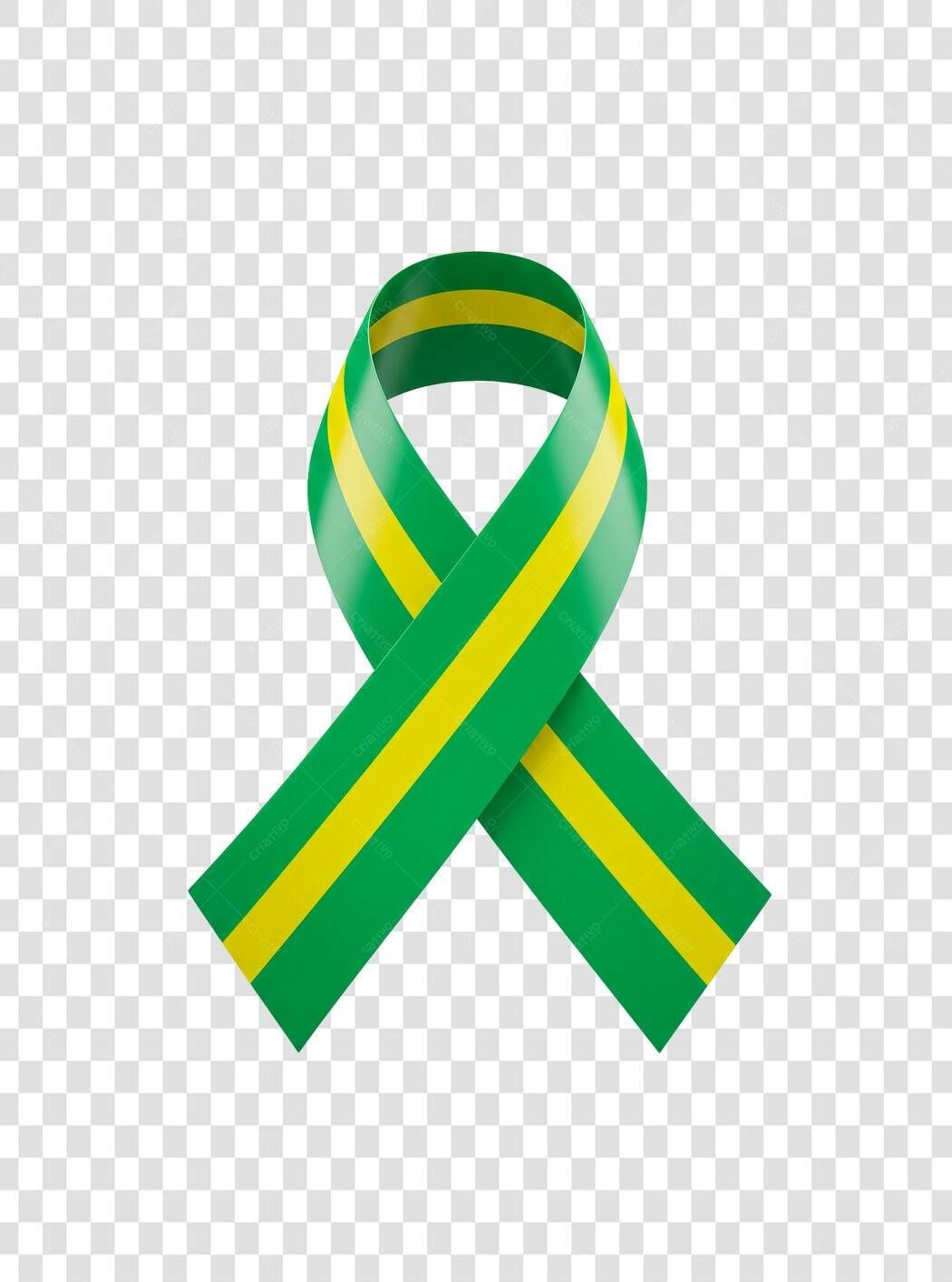 Banner conscientização verde amarelo PNG com fundo transparente