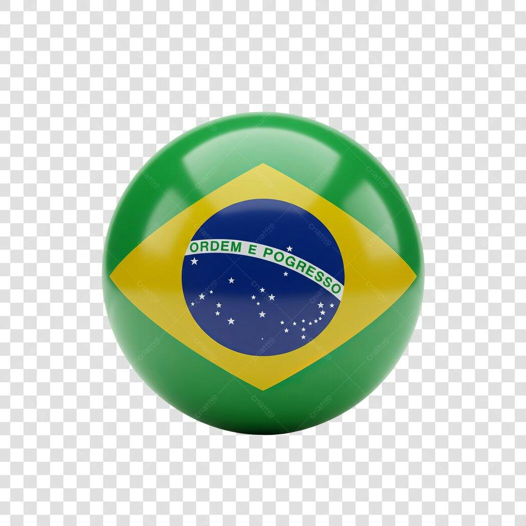 Ícone Bola Bandeira Brasil PNG com fundo transparente