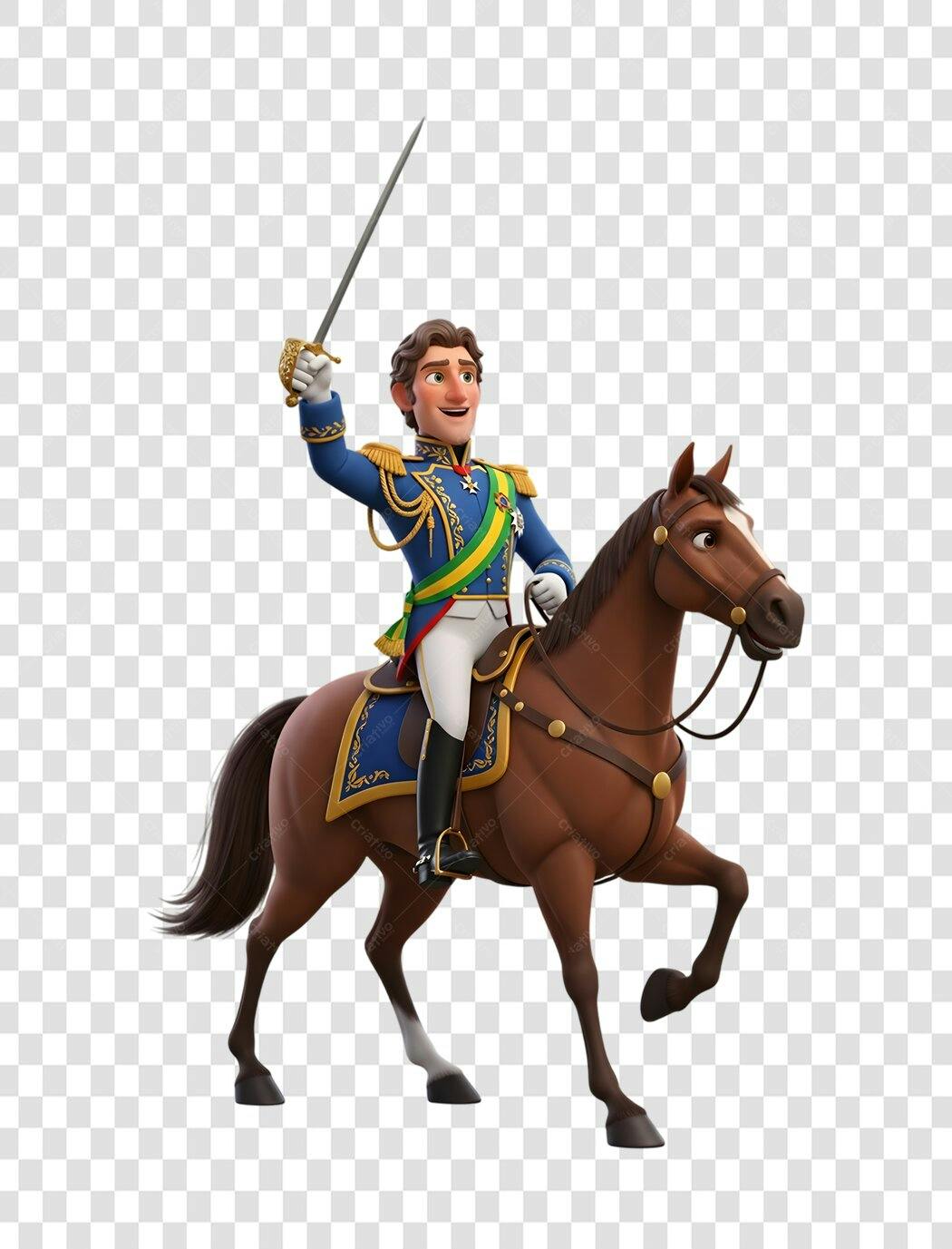 Ilustração Príncipe a Cavalo PNG com fundo transparente