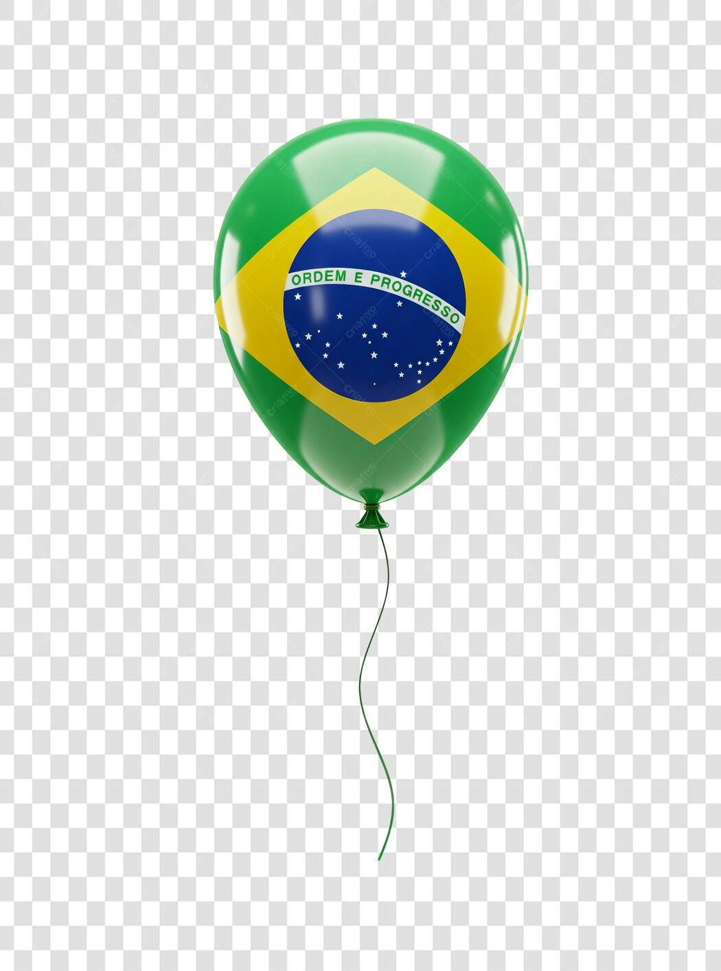 Balão Bandeira Brasil PNG com fundo transparente