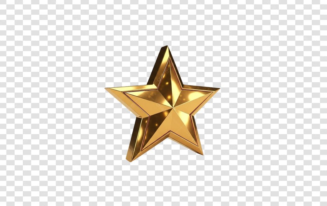 Logo Estrela Dourada PNG com fundo transparente