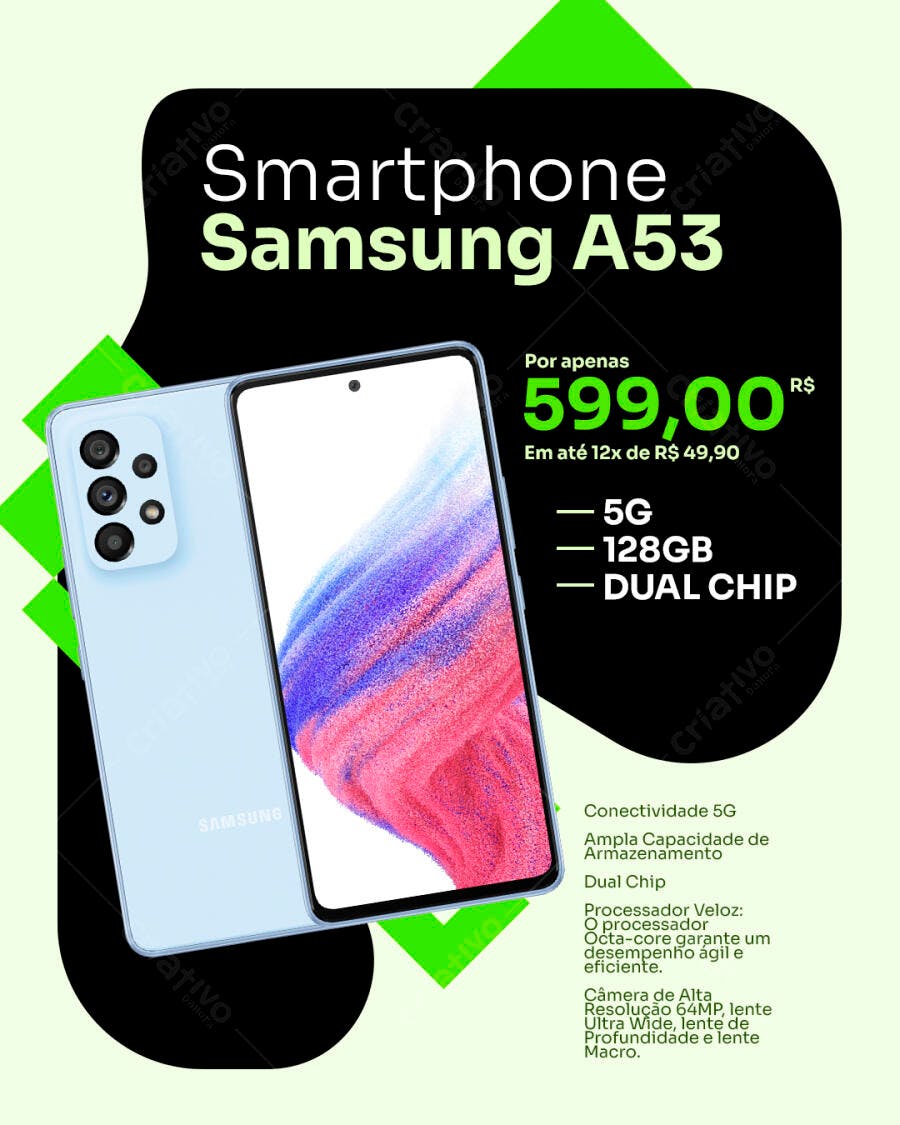 Banner Samsung A53 PSD Editável
