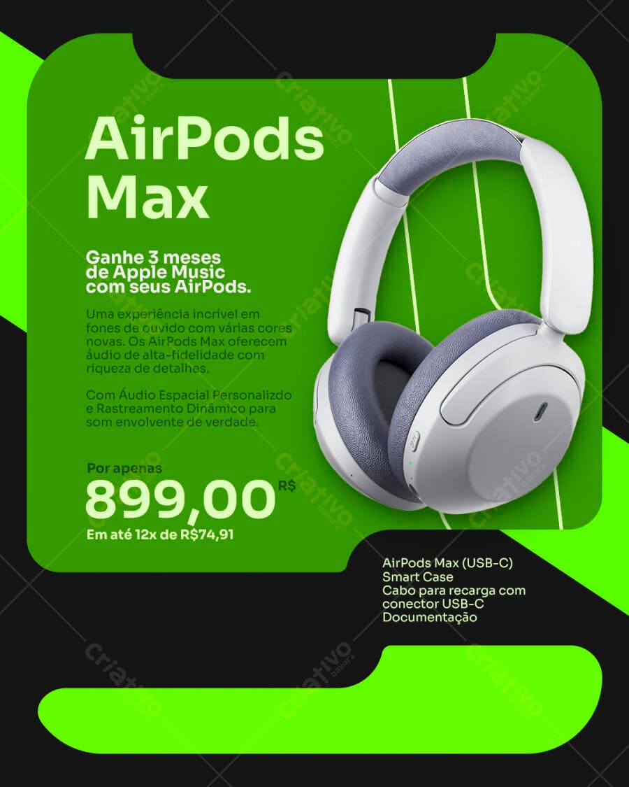 Anúncio AirPods Max PSD Editável