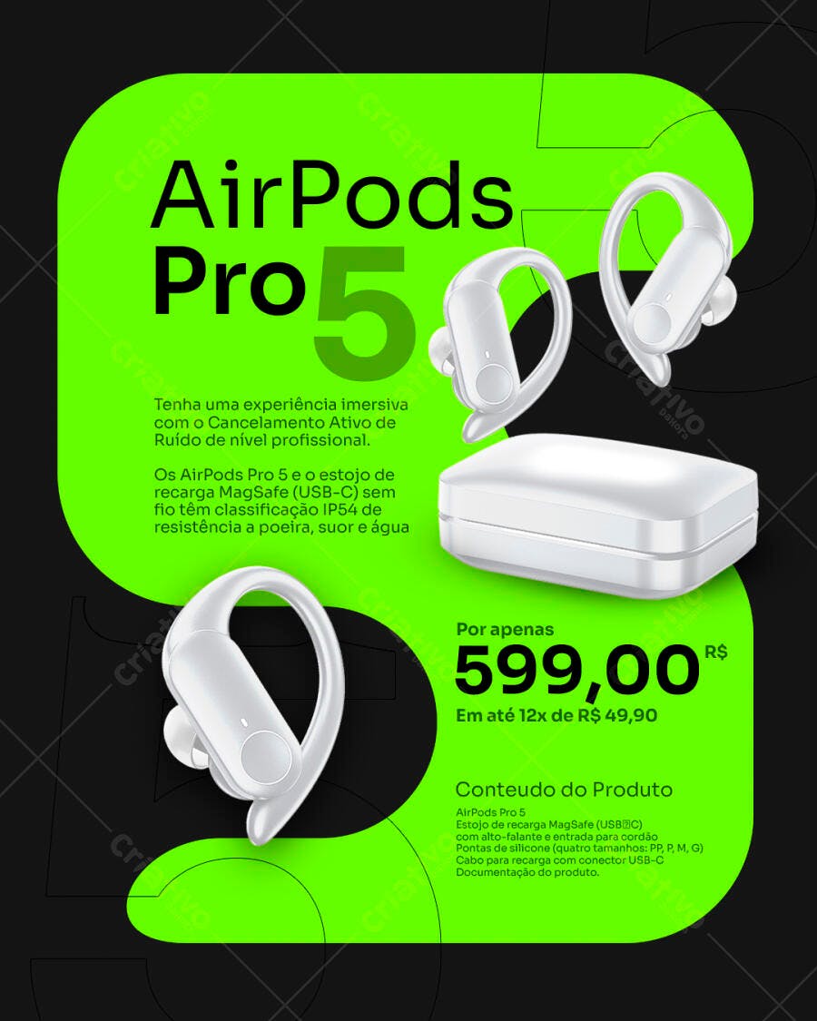 Anúncio AirPods Pro 5 PSD Editável