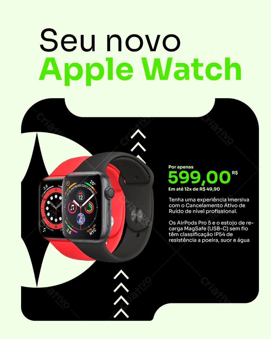 Anúncio Apple Watch PSD Editável