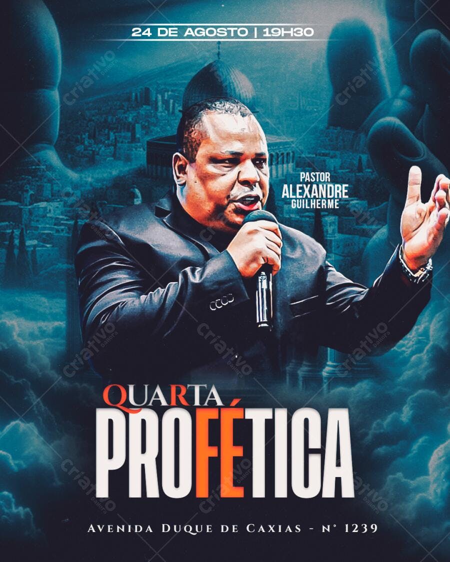 Flyer para Quarta Profética PSD Editável