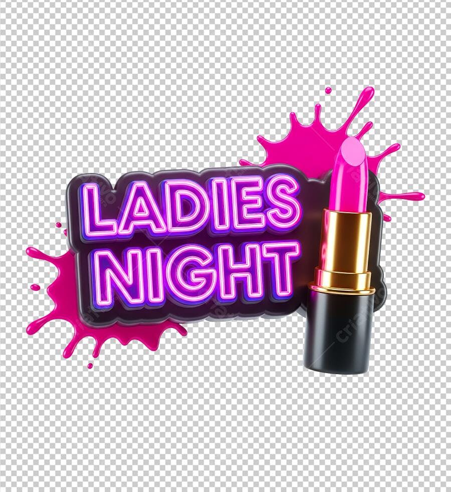 Banner Ladies Night PNG com fundo transparente