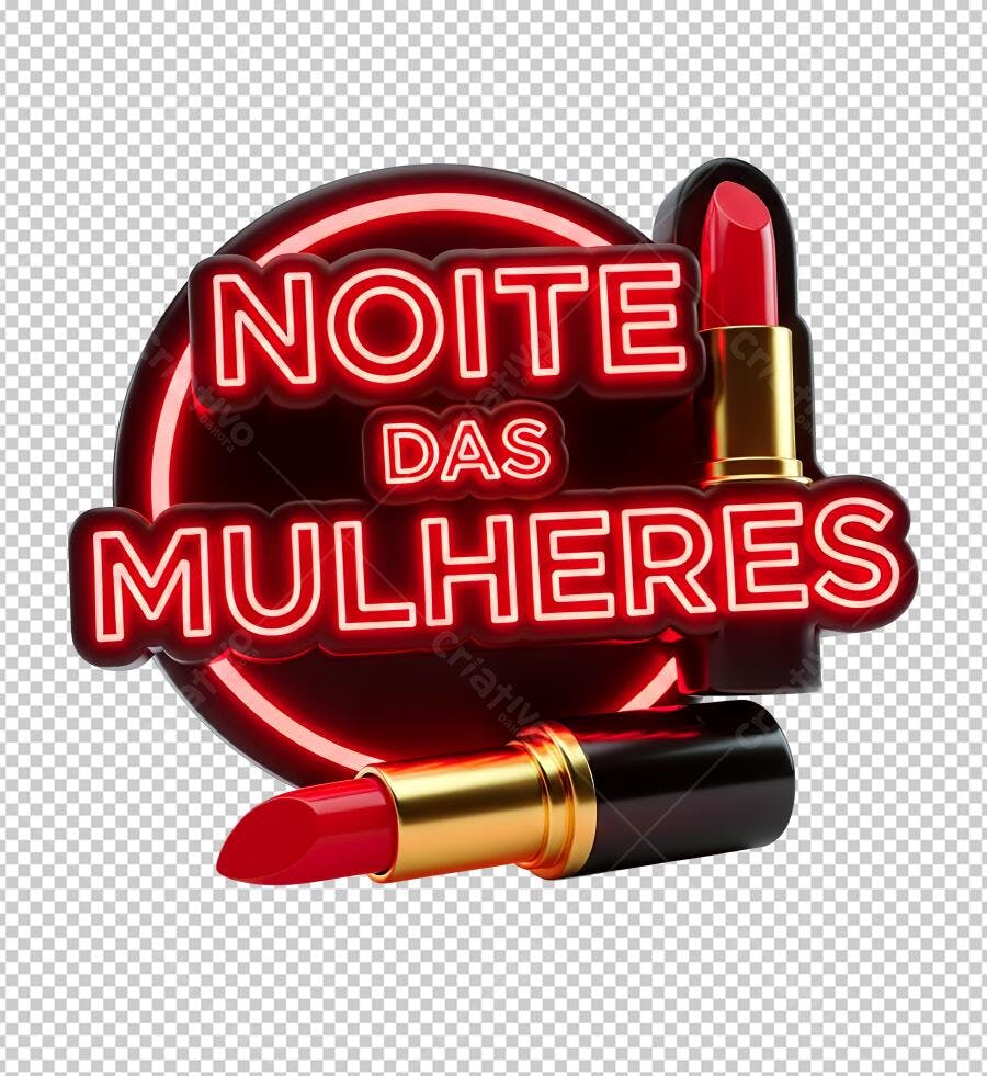 Banner Noite das Mulheres PNG com fundo transparente