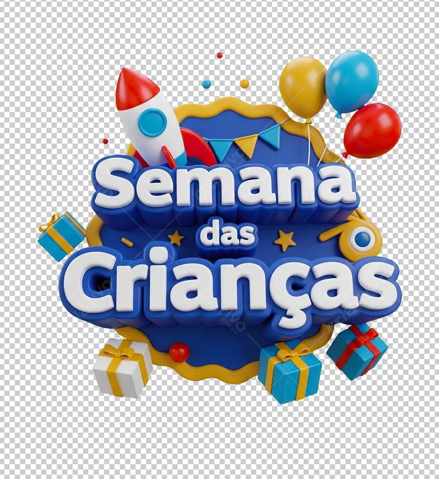 Banner Semana das Crianças PNG com fundo transparente