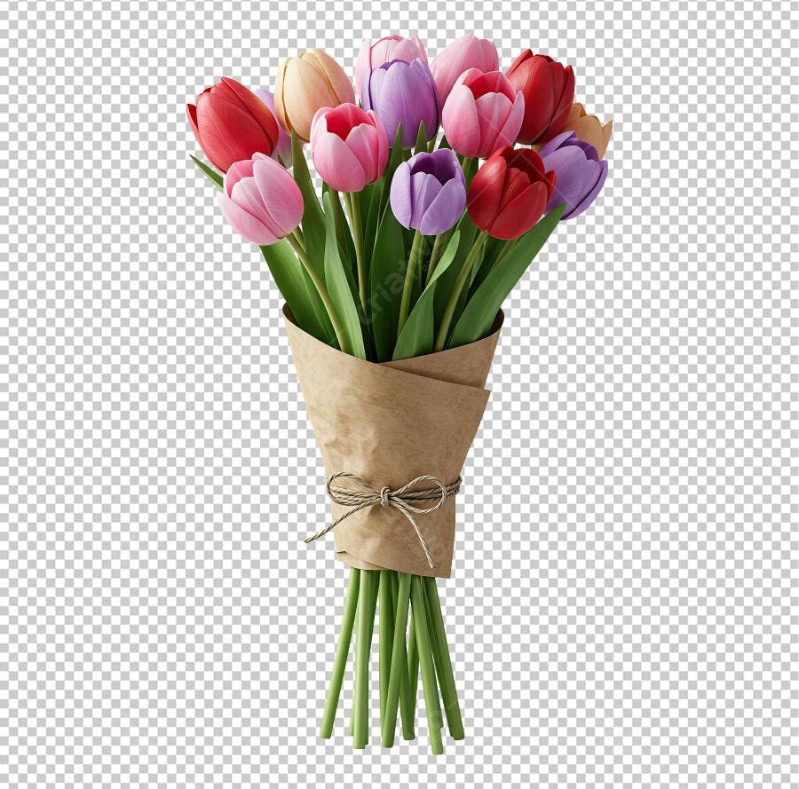 Imagem de Ramalhete de Tulipas PNG com fundo transparente