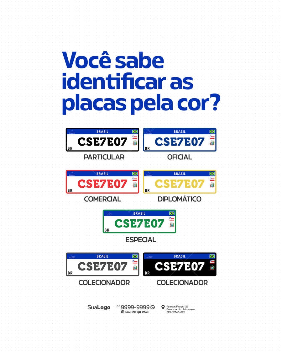 PSD Placas Veiculares Brasileiras PSD Editável