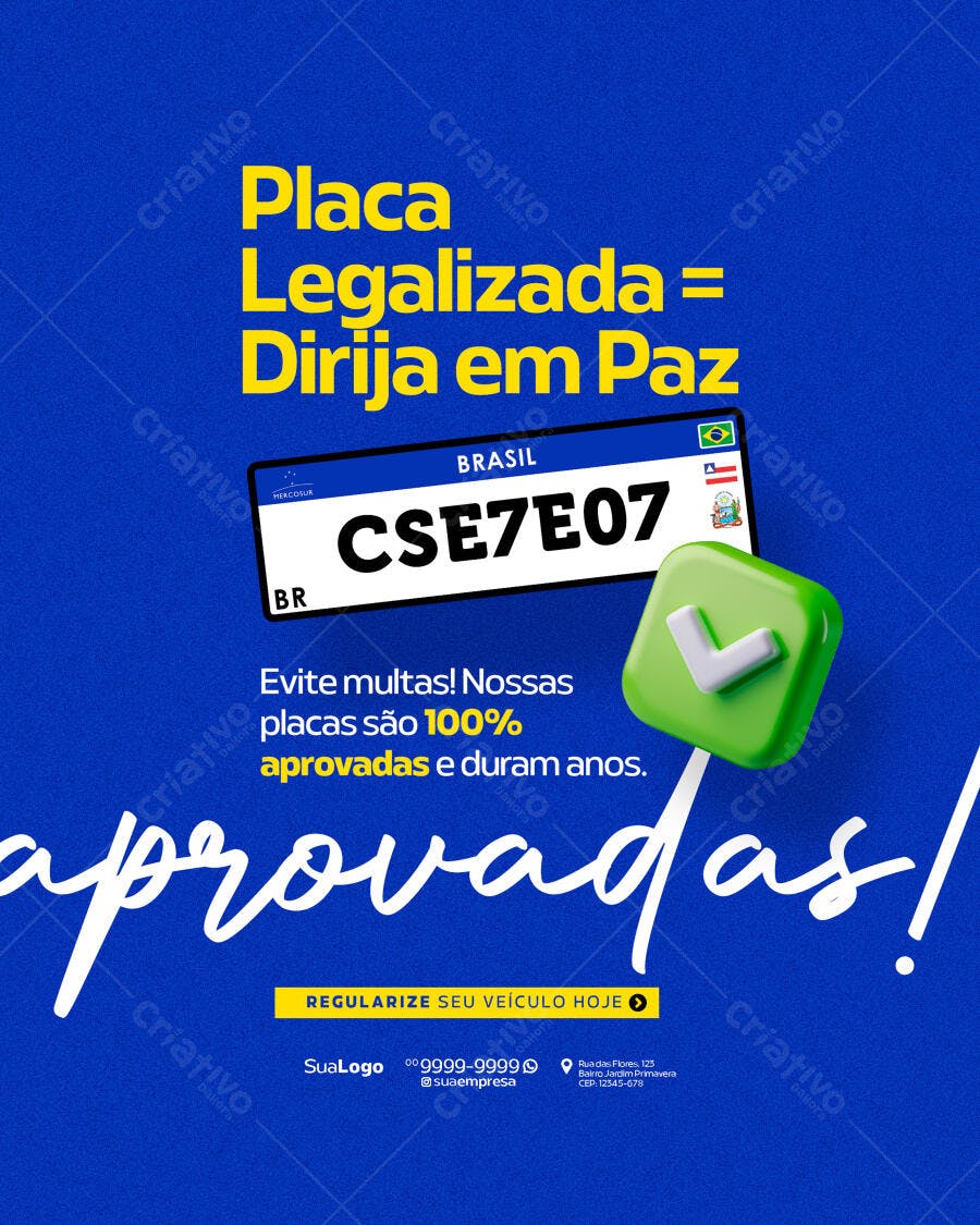 Post para Legalização de Placas PSD Editável