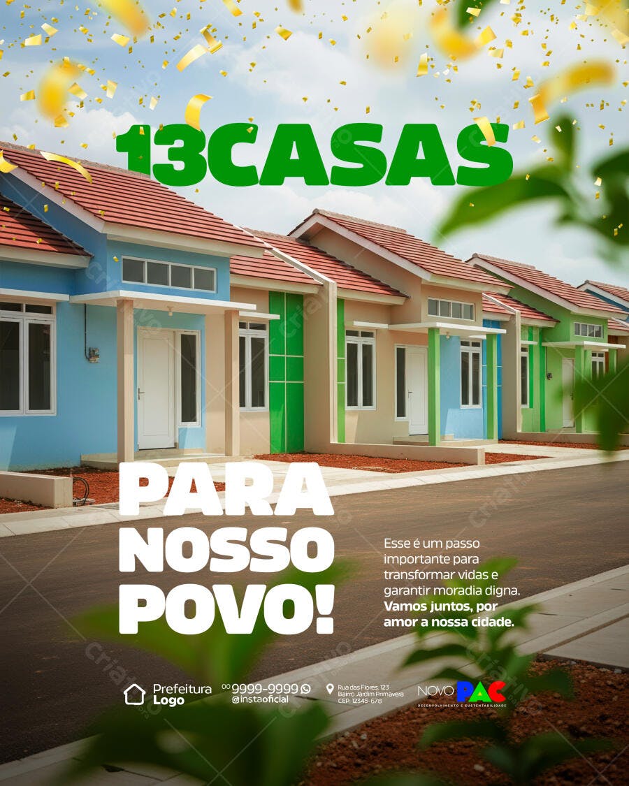 Flyer Casas Populares PSD Editável