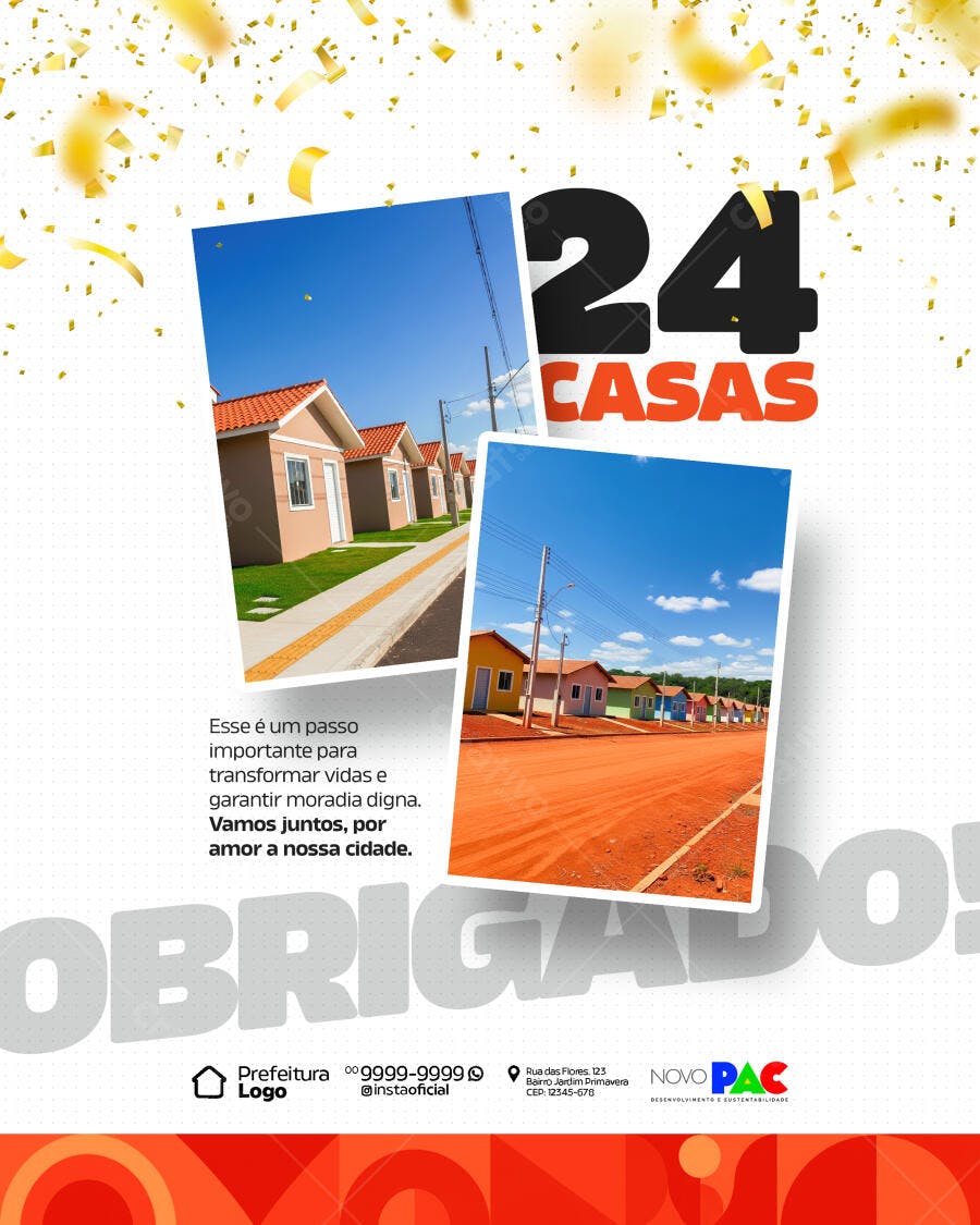 Flyer Boas Novas 24 Casas PSD Editável