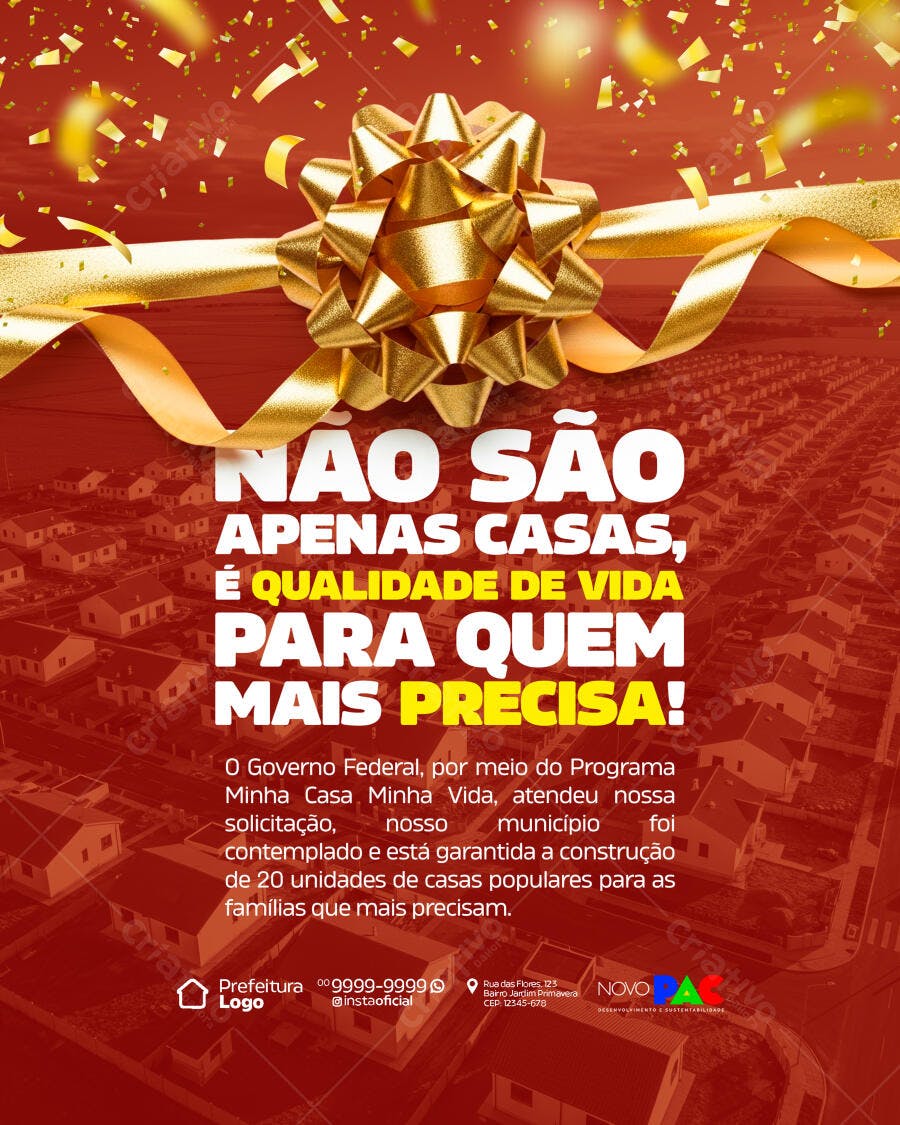 Flyer Programa Minha Casa Minha Vida PSD Editável