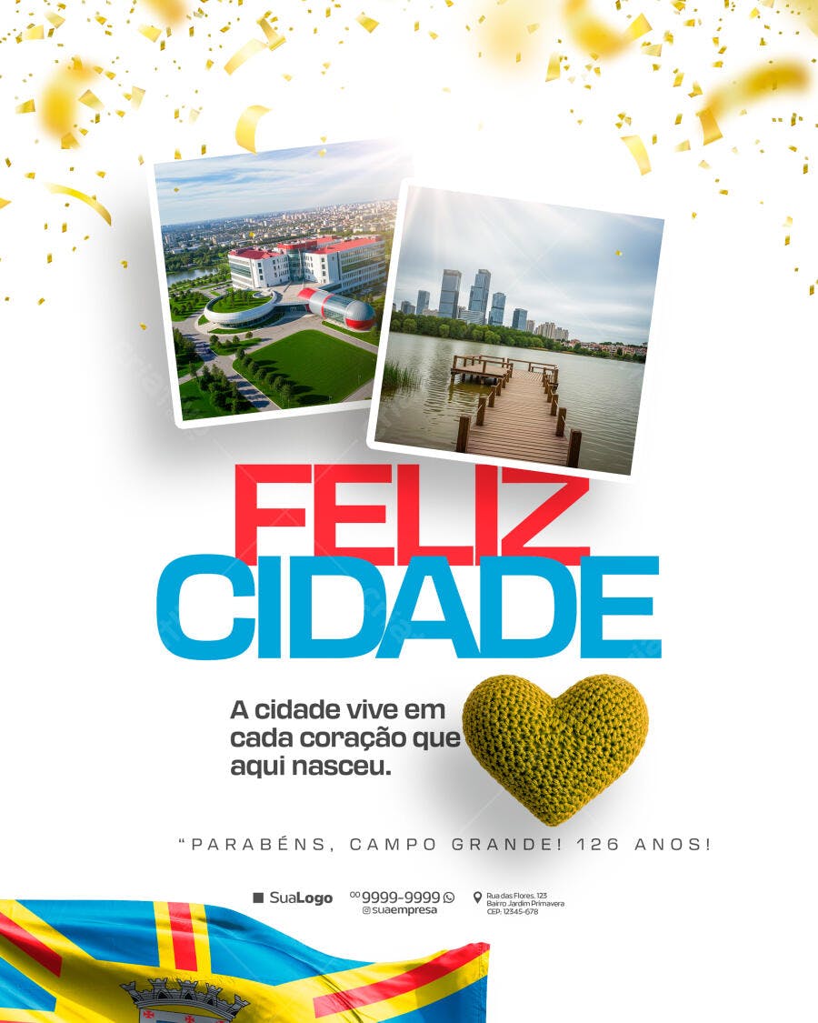 Flyer Aniversário Cidade PSD Editável