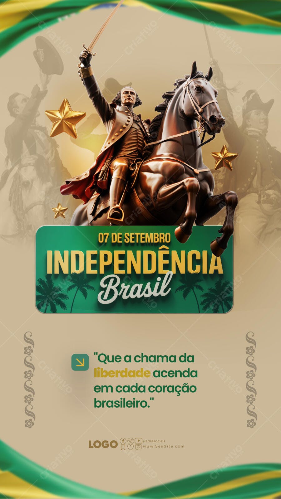 Flyer Independência do Brasil PSD Editável