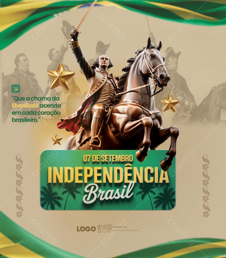 Flyer 7 de Setembro Independência do Brasil PSD Editável