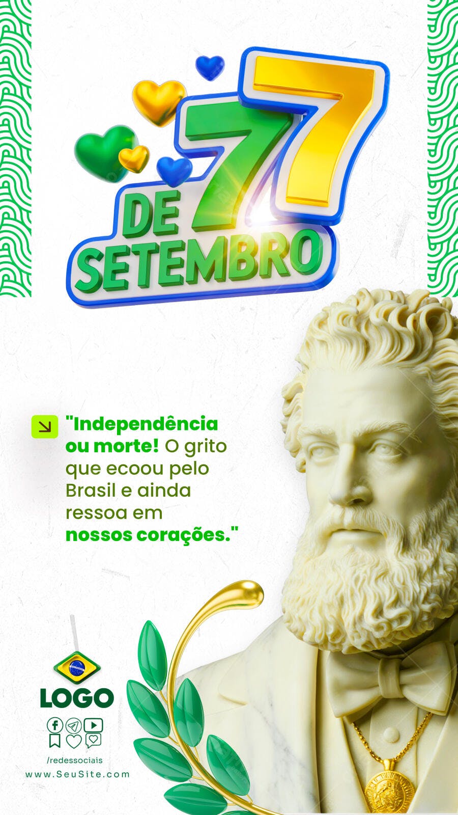 Flyer 7 de Setembro Independência PSD Editável