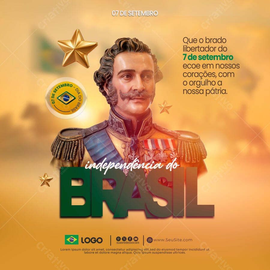 Flyer 7 de Setembro Independência do Brasil PSD Editável