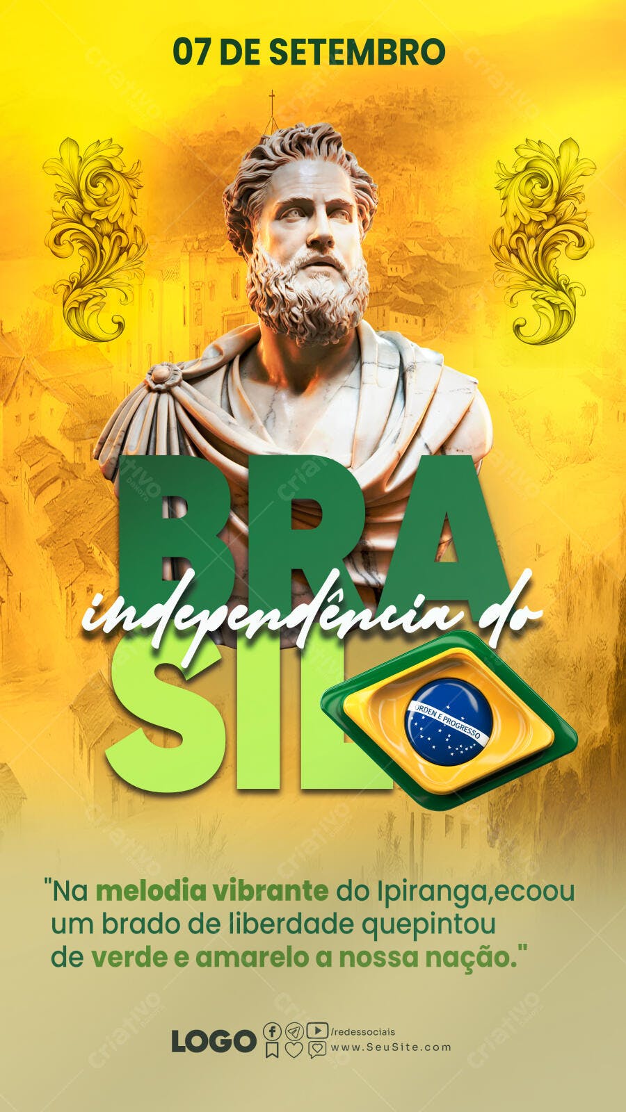 Flyer 7 de Setembro Independência do Brasil PSD Editável