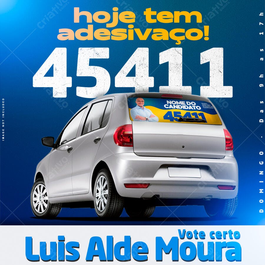 Adesivo de Carro para Campanha Política PSD Editável