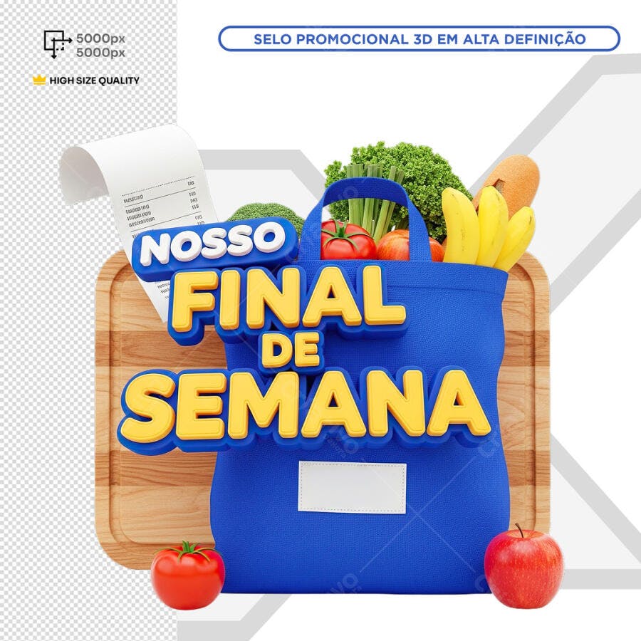 Selo Promocional Final de Semana PSD Editável