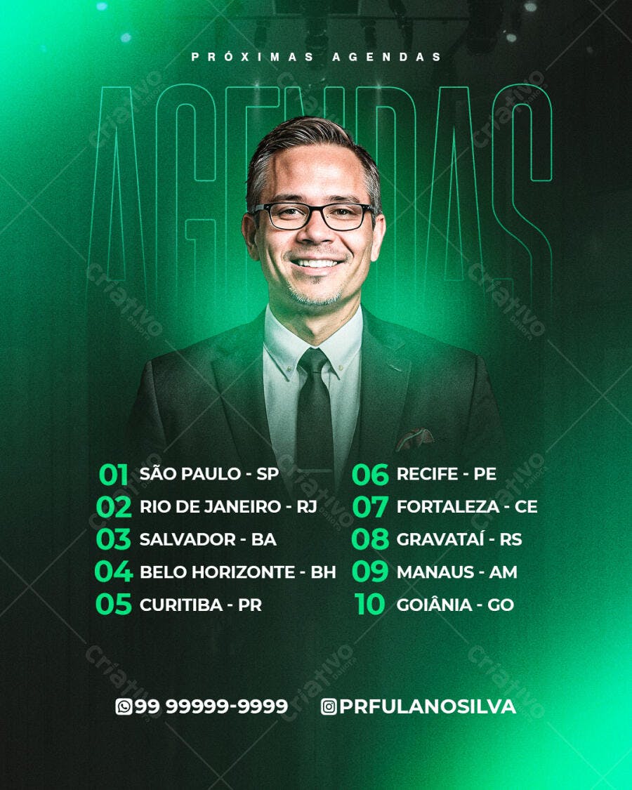 Flyer para Agenda de Palestras PSD Editável