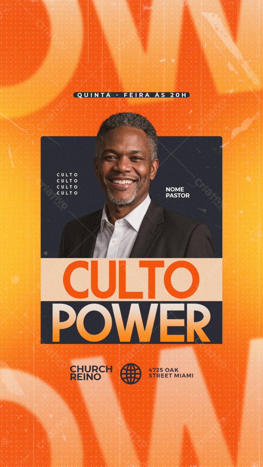 Flyer para Culto Power PSD Editável