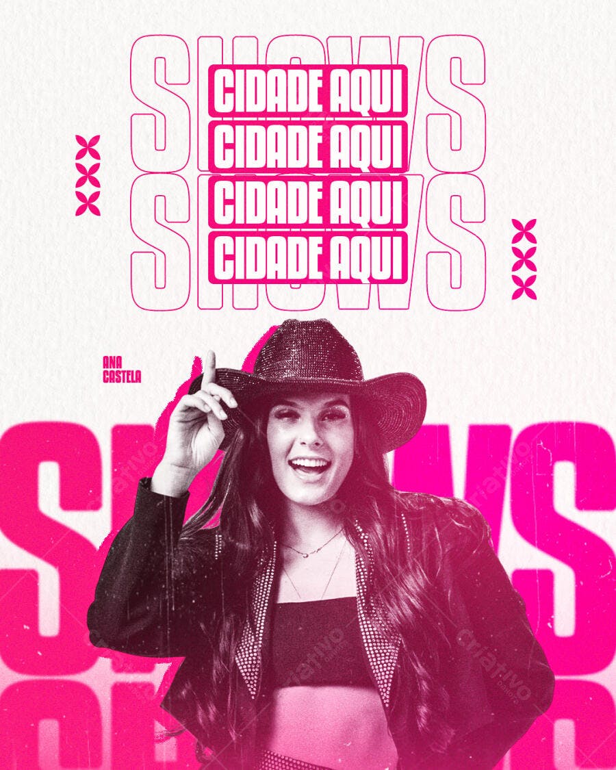 Flyer para Shows da Ana Castela PSD Editável