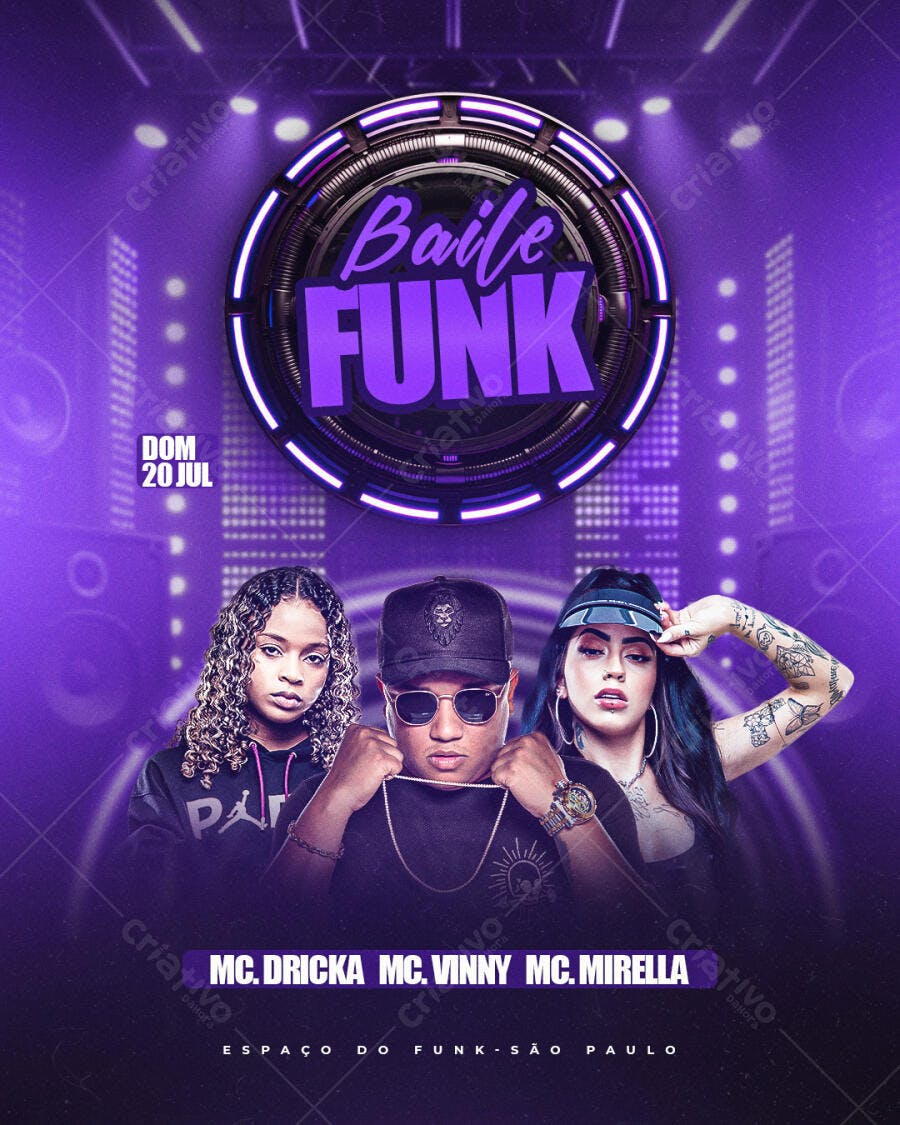 Flyer Baile Funk PSD Editável